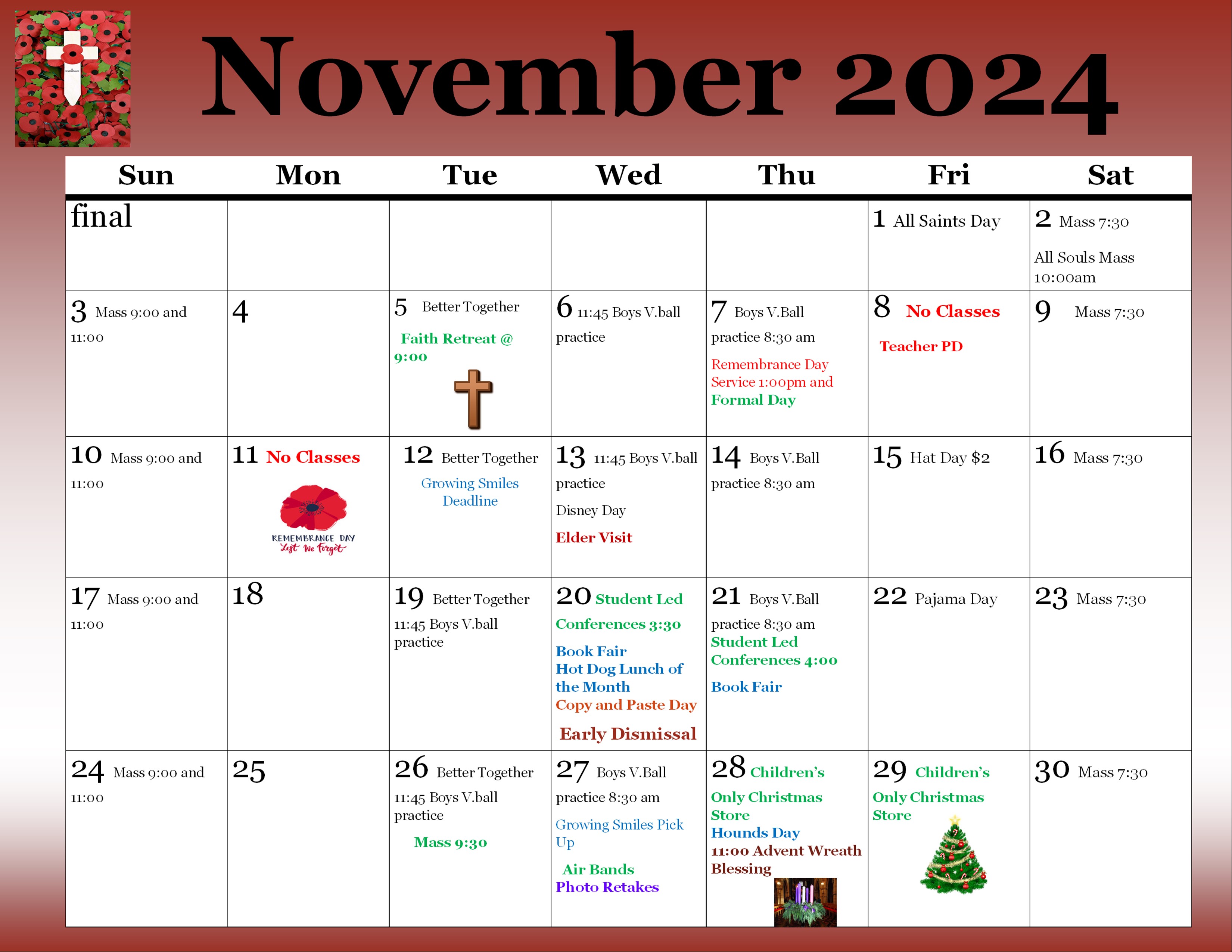 November Calendar/Newsletter