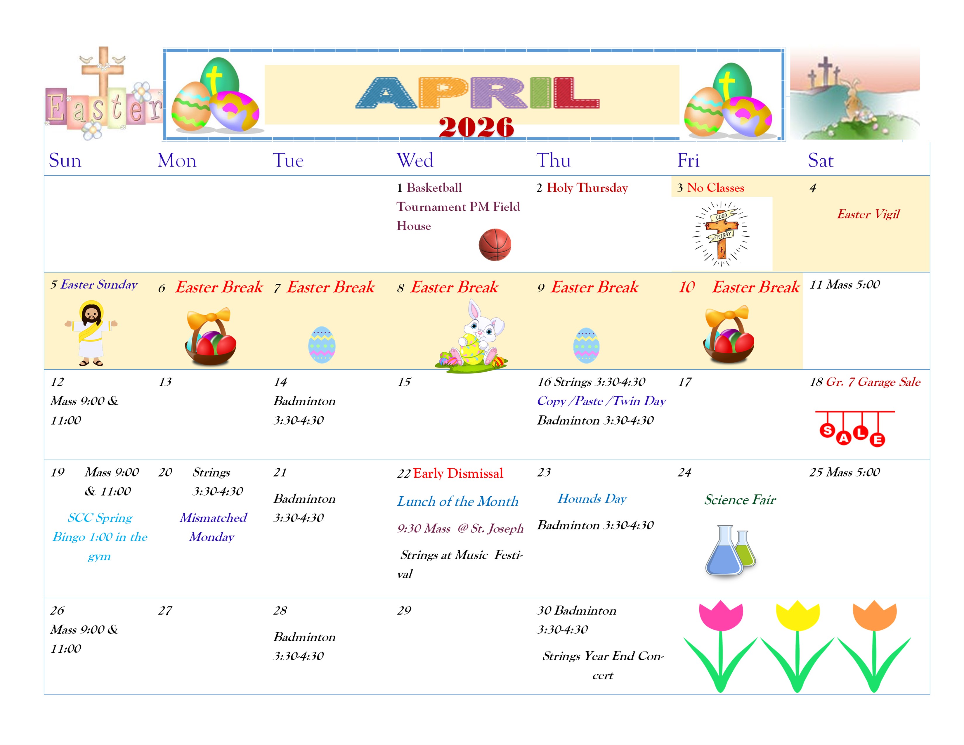 April Newsletter/Calendar